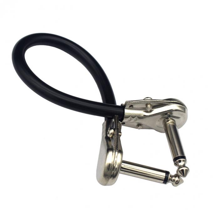 1/4 ίντσες Χρυσή δεξιά γωνία Mono TS Jack Instrument Cord Guitar Patch Cable 1