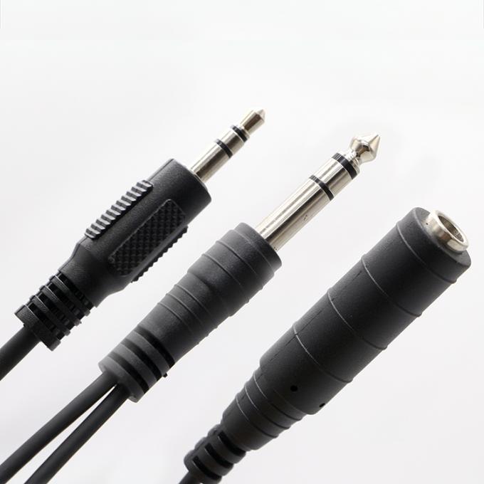 Y Splitter αρσενικό προς θηλυκό 6.35mm 3.5mm TRS μικρόφωνο στερεοφωνικό καλώδιο 2