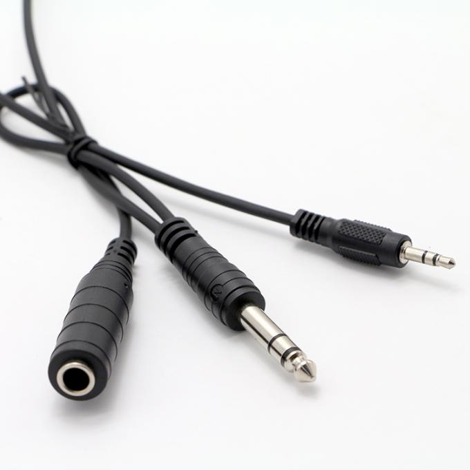 Y Splitter αρσενικό προς θηλυκό 6.35mm 3.5mm TRS μικρόφωνο στερεοφωνικό καλώδιο 1