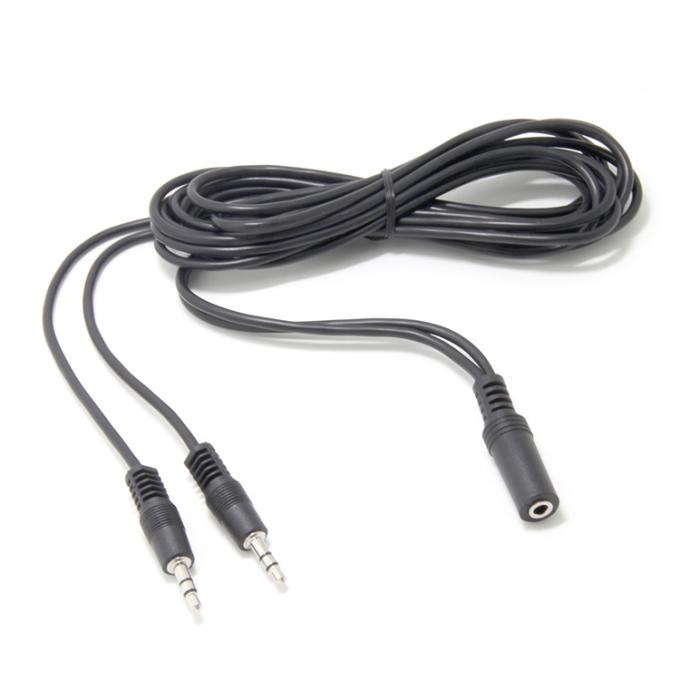 2 θηλυκά σε 1 αρσενικό 3.5mm στερεοφωνικό jack ακουστικά ομιλητής ήχου Y splitter καλώδιο 1