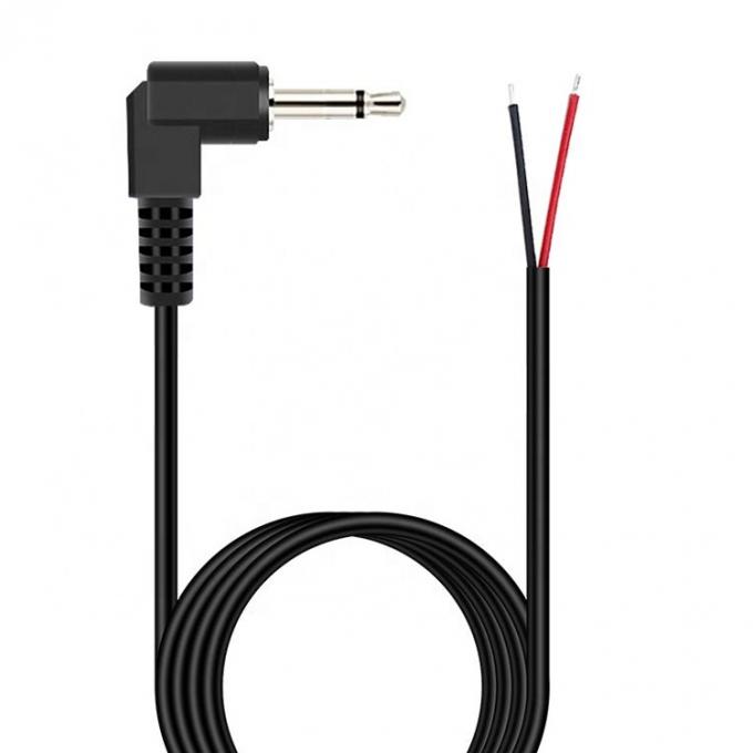 90 μοίρες δεξιά γωνία 2 πόλοι TS 3.5mm στερεοφωνική θήκη με απογυμνωμένη κορυφή καλωδίου 0