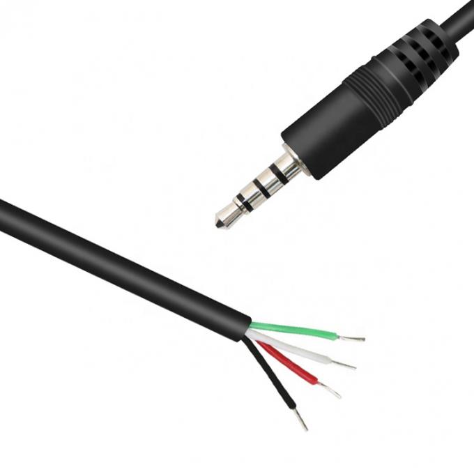 Προσαρμοσμένο 4 πόλους TRRS 3.5mm στερεοφωνικό jack με απογυμνωμένο pigtail καλωδιωμένο γυμνό καλώδιο 3