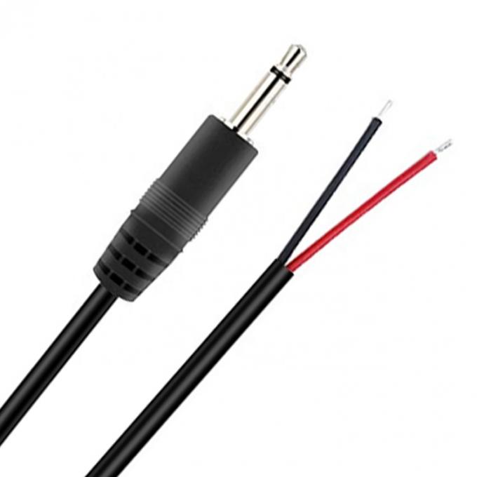 Προσαρμοσμένο 2 πόλους TS 3.5mm Stereo Audio Mono Jack αρσενικό πλέγμα σε απογυμνωμένο Pigtail 2