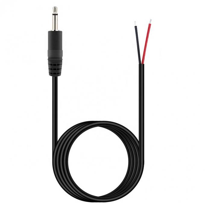 Προσαρμοσμένο 2 πόλους TS 3.5mm Stereo Audio Mono Jack αρσενικό πλέγμα σε απογυμνωμένο Pigtail 0