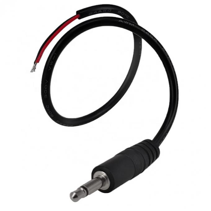 Προσαρμοσμένο 2 πόλους TS 3.5mm Stereo Audio Mono Jack αρσενικό πλέγμα σε απογυμνωμένο Pigtail 3