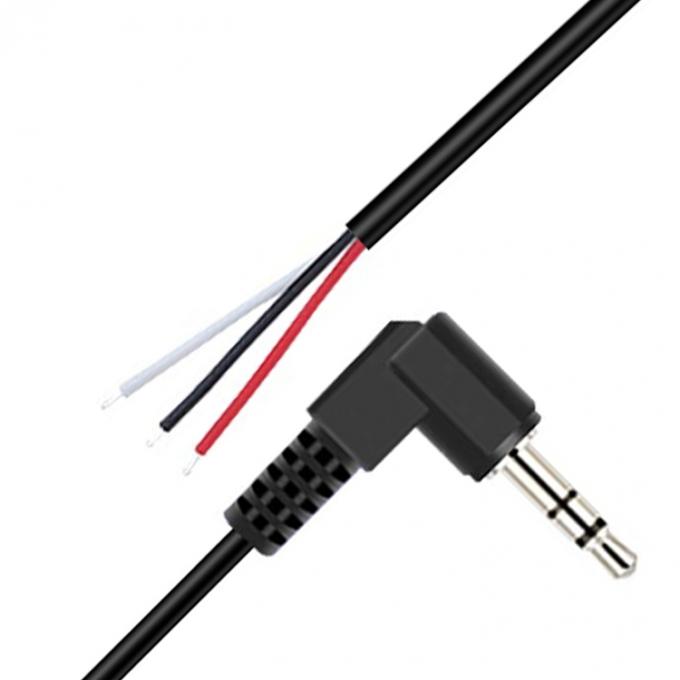 90 μοίρες δεξιά γωνία 3 πόλοι TRS 3.5mm στερεοφωνική θόρυβος με απογυμνωμένη ράβδο 4