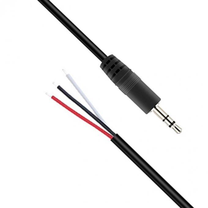 Προσαρμοσμένο 3 πόλους 3.5mm στερεοφωνικό jack με απογυμνωμένο pigtail καλωδιωμένο γυμνό καλώδιο 0