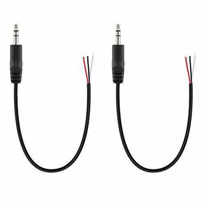 Προσαρμοσμένο 3 πόλους 3.5mm στερεοφωνικό jack με απογυμνωμένο pigtail καλωδιωμένο γυμνό καλώδιο 5