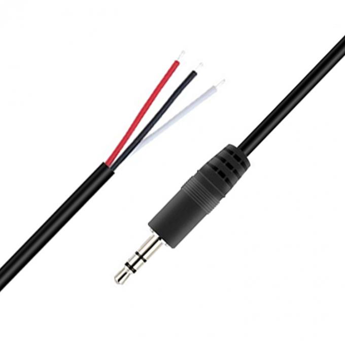 Προσαρμοσμένο 3 πόλους 3.5mm στερεοφωνικό jack με απογυμνωμένο pigtail καλωδιωμένο γυμνό καλώδιο 3