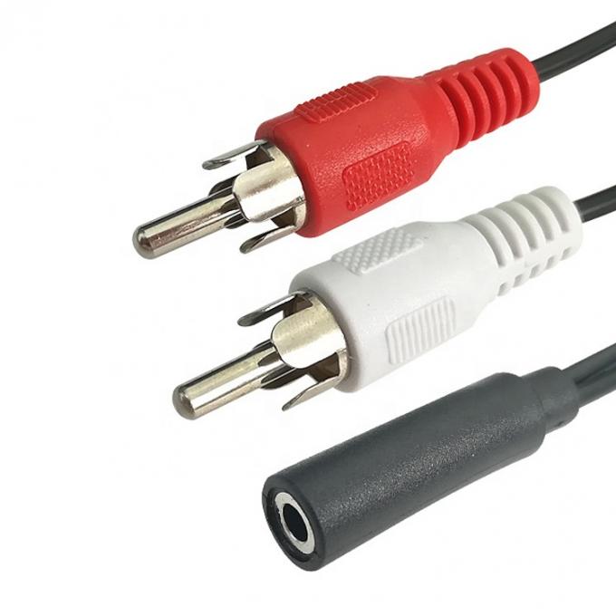 Σπλιτερ 3,5mm Aux Audio Jack για 2 RCA αρσενικό καλώδιο AV για ηχεία 2