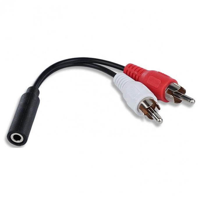 Σπλιτερ 3,5mm Aux Audio Jack για 2 RCA αρσενικό καλώδιο AV για ηχεία 0