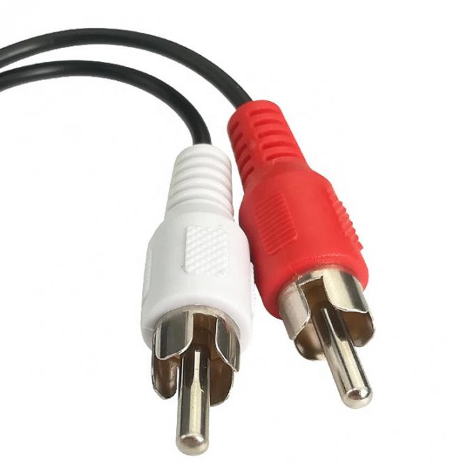 Σπλιτερ 3,5mm Aux Audio Jack για 2 RCA αρσενικό καλώδιο AV για ηχεία 1