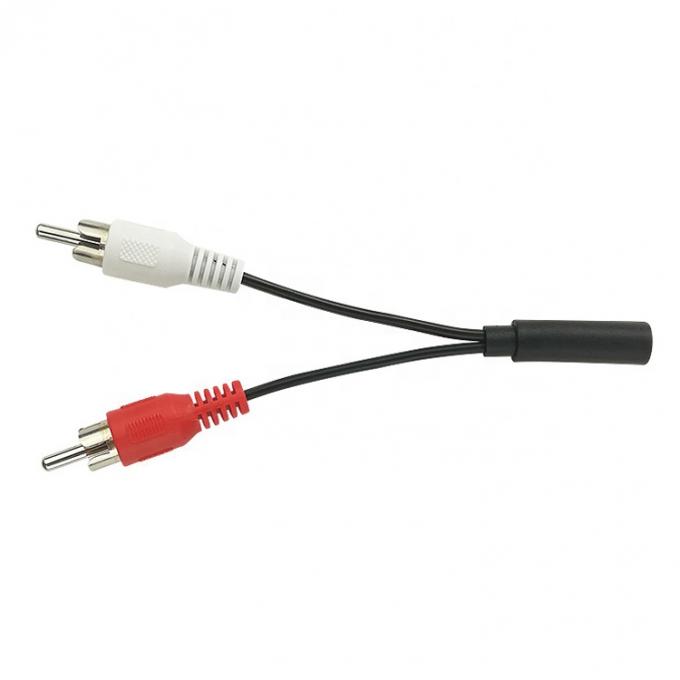 Σπλιτερ 3,5mm Aux Audio Jack για 2 RCA αρσενικό καλώδιο AV για ηχεία 4