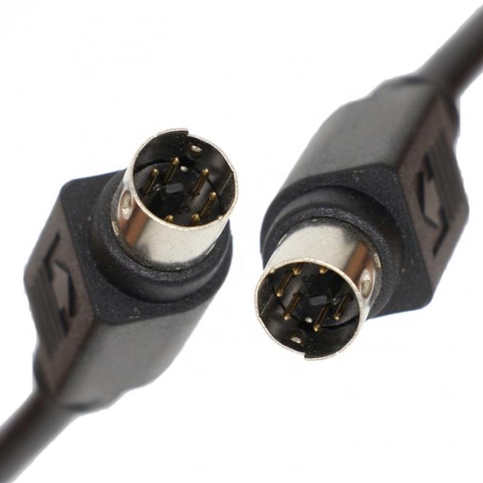 Προσαρμοσμένο 1M 3M Shield S Video Male To Male Mini Din 6 Pin καλώδιο 2