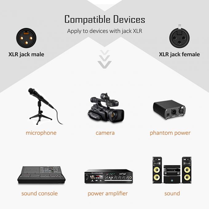 OEM HiFi Microphone Microphone 3 PIN XLR Connector Audio Jack Άντρας προς XLR Γυναικείο καλώδιο DMX 6