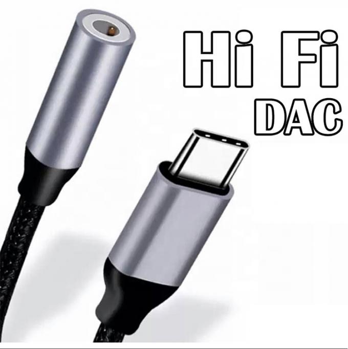 Υψηλής συμβατότητας DAC USB τύπου C σε AUX 3.5mm Ακουστικό καλώδιο προσαρμοστή για Samsung Pixel Google Phone 0