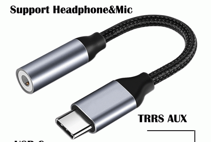 Υψηλής συμβατότητας DAC USB τύπου C σε AUX 3.5mm Ακουστικό καλώδιο προσαρμοστή για Samsung Pixel Google Phone 2