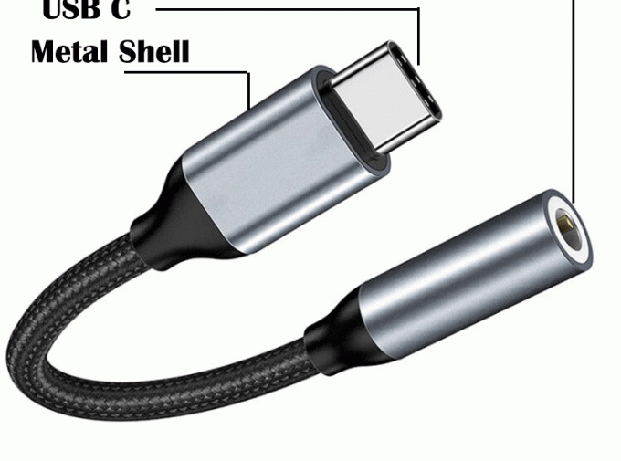 Υψηλής συμβατότητας DAC USB τύπου C σε AUX 3.5mm Ακουστικό καλώδιο προσαρμοστή για Samsung Pixel Google Phone 3