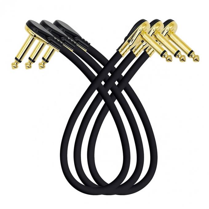 Μικρή χρυσή δεξιά γωνία μονό TS Jack Instrument κιθάρα patch καλώδιο για την κιθάρα επιδερμίδες επιφάνεια 0