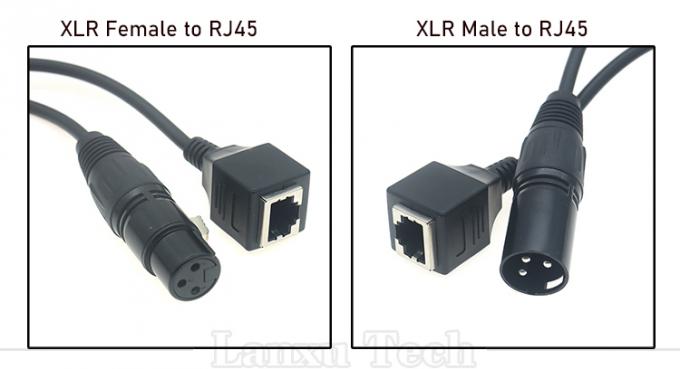XLR 3 πιν πόλοι αρσενικό θηλυκό σε RJ45 θηλυκό Cat5 Δίκτυο Ethernet Adapter καλώδιο για Led Audio DMX CON ελεγκτή 0