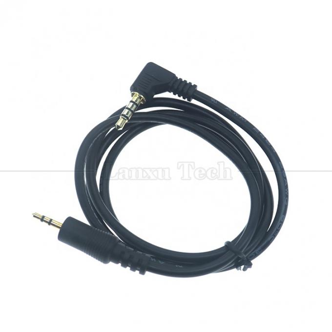 2.5mm 3 πόλους Jack σε 90 μοίρες δεξιά γωνία 4 πόλους 3.5mm TRRS Jack στερεοφωνικό καλώδιο για τηλεοπτικό ραδιόφωνο 3