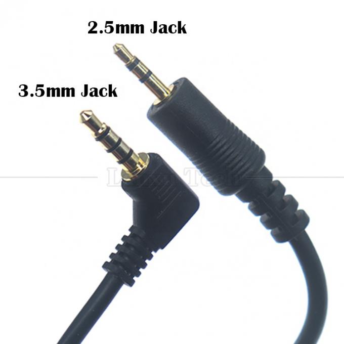 2.5mm 3 πόλους Jack σε 90 μοίρες δεξιά γωνία 4 πόλους 3.5mm TRRS Jack στερεοφωνικό καλώδιο για τηλεοπτικό ραδιόφωνο 1