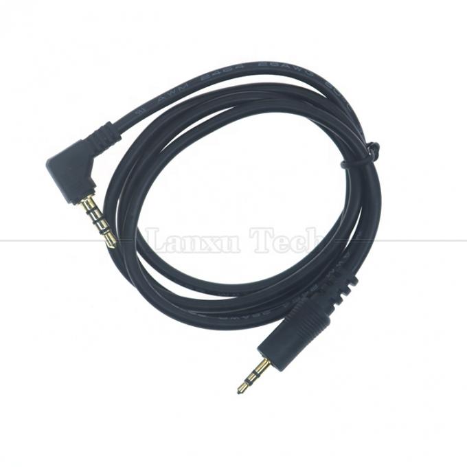 2.5mm 3 πόλους Jack σε 90 μοίρες δεξιά γωνία 4 πόλους 3.5mm TRRS Jack στερεοφωνικό καλώδιο για τηλεοπτικό ραδιόφωνο 0