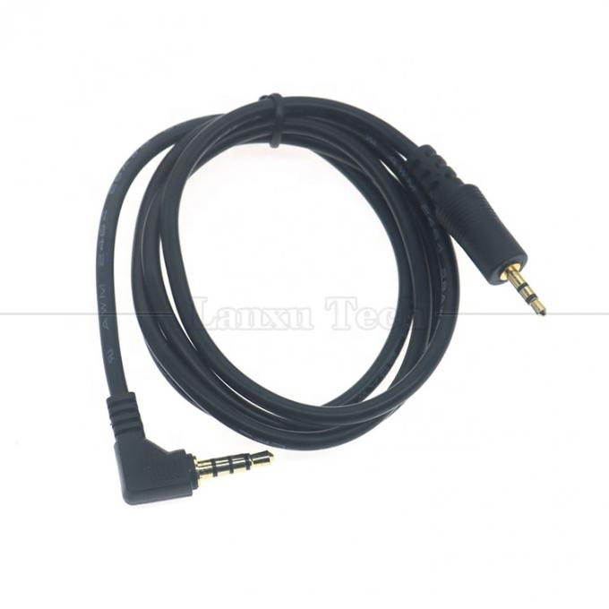 2.5mm 3 πόλους Jack σε 90 μοίρες δεξιά γωνία 4 πόλους 3.5mm TRRS Jack στερεοφωνικό καλώδιο για τηλεοπτικό ραδιόφωνο 2
