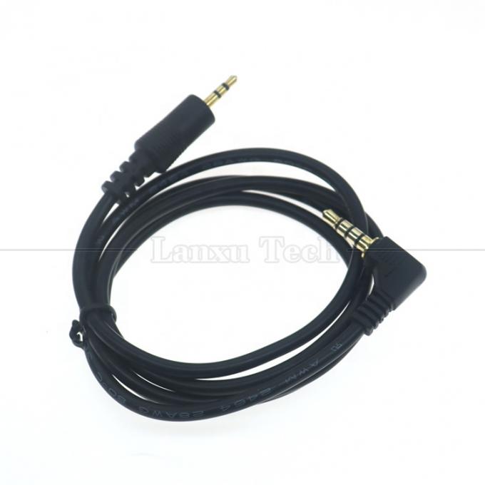 2.5mm 3 πόλους Jack σε 90 μοίρες δεξιά γωνία 4 πόλους 3.5mm TRRS Jack στερεοφωνικό καλώδιο για τηλεοπτικό ραδιόφωνο 4