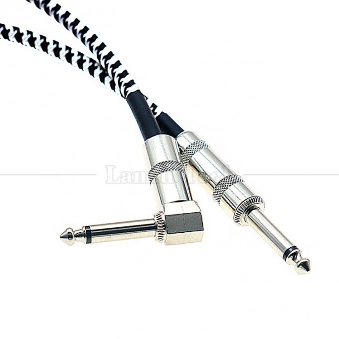 3M Right Angle Braided Metal 6.35mm 1/4 TS Jack Audio Electric Guitar Effects Instrument Bass Amp Patch Lead Cable Ηλεκτρική κιθάρα 3