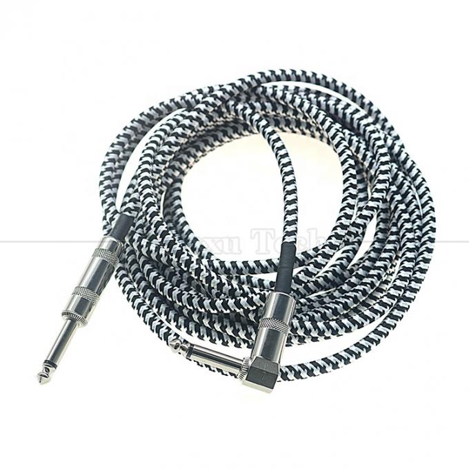 3M Right Angle Braided Metal 6.35mm 1/4 TS Jack Audio Electric Guitar Effects Instrument Bass Amp Patch Lead Cable Ηλεκτρική κιθάρα 2