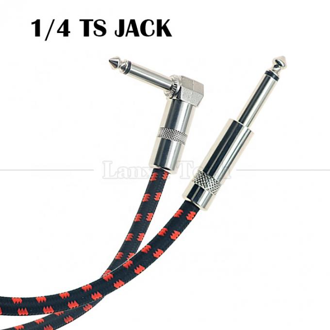 3ft 10ft 3m 5m 1/4 6.35mm Mono TS Right Angle Jack Ηλεκτρικό όργανο 3