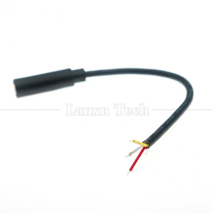 Χρυσό επιχρυσωμένο 3.5mm TRS 3 Ploes Shield Audio Jack Γυναικείο έως κασσίτερο γυμνά καλώδια Ανοιχτό καλώδιο 4