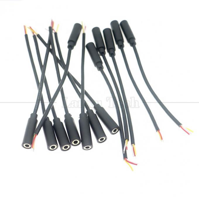 Προσαρμοσμένο 3.5mm TRS 3 στύλους Shield Audio Jack Γυναικείο προς άνοιγμα Απογυμνωμένο Κουτάφιο γυμνό άκρο καλώδια καλώδιο 5