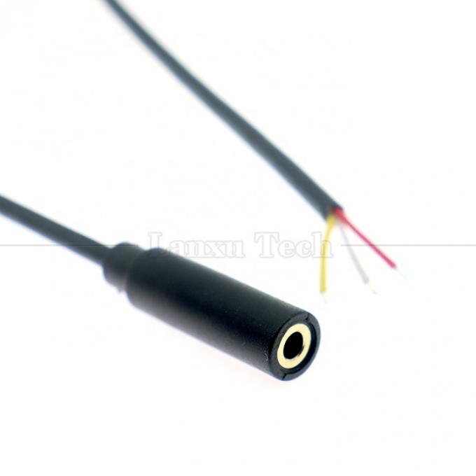 Προσαρμοσμένο 3.5mm TRS 3 στύλους Shield Audio Jack Γυναικείο προς άνοιγμα Απογυμνωμένο Κουτάφιο γυμνό άκρο καλώδια καλώδιο 2