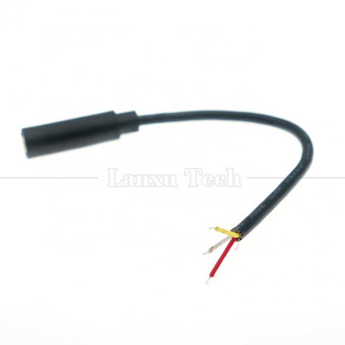 Προσαρμοσμένο 3.5mm TRS 3 στύλους Shield Audio Jack Γυναικείο προς άνοιγμα Απογυμνωμένο Κουτάφιο γυμνό άκρο καλώδια καλώδιο 3