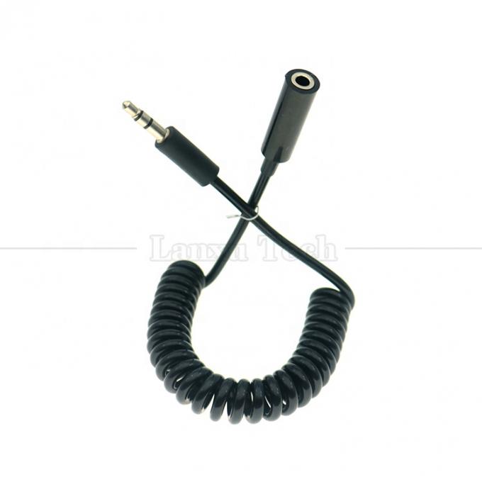 Άνοιγμα Sprial τυλιγμένο αρσενικό προς θηλυκό 3.5mm Jack Aux Stereo Audio Extension Cable για ακουστικά ομιλητή 3