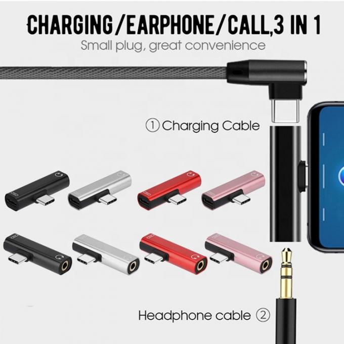 2 σε 1 USB τύπου C σε 3,5mm Jack PD φόρτιση ακουστικό ακουστικού 1
