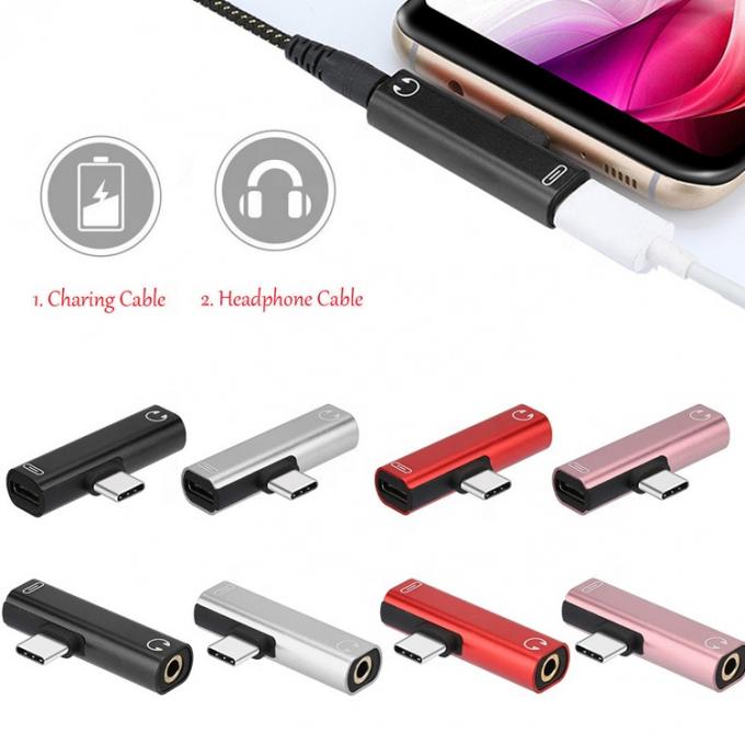 2 σε 1 USB τύπου C σε 3,5mm Jack PD φόρτιση ακουστικό ακουστικού 0