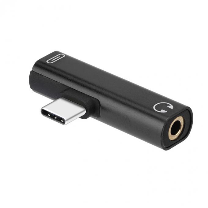 2 σε 1 USB τύπου C σε 3,5mm Jack PD φόρτιση ακουστικό ακουστικού 3
