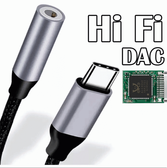 Hifi DAC USB τύπου C σε 3.5mm ακουστικό δέκτη ακουστικών για Samsung Huawei Oneplus Meizu Google Oneplus 0