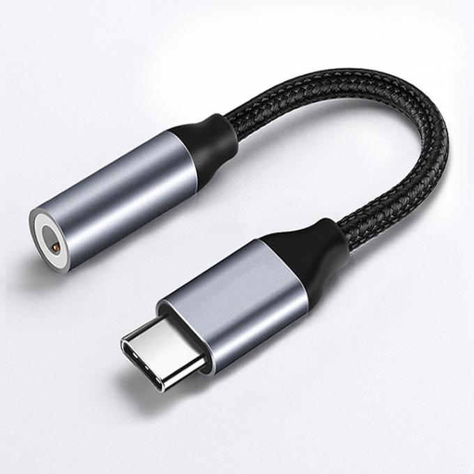 Υψηλής συμβατότητας DAC πλεγμένα ακουστικά USB τύπου C σε 3.5mm Audio Adapter για Pixel Google 0