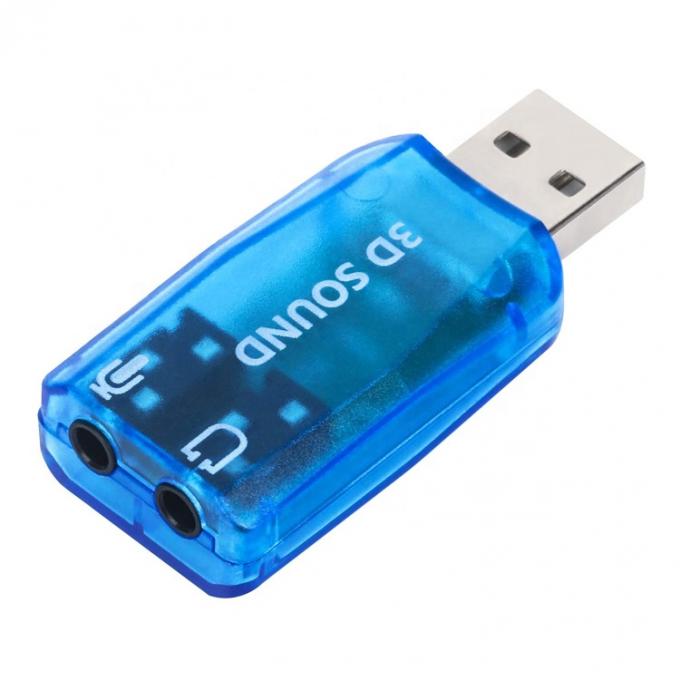 Plug and Play 5.1 Εξωτερικό 3D Mic Στερεοφωνικό Studio Audio USB Interface Ακουστική κάρτα Adapter με ακουστικά 3,5mm 2