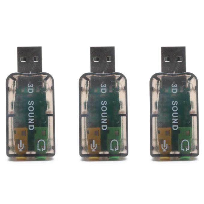 Plug and Play 5.1 Εξωτερικό 3D Mic Στερεοφωνικό Studio Audio USB Interface Ακουστική κάρτα Adapter με ακουστικά 3,5mm 6
