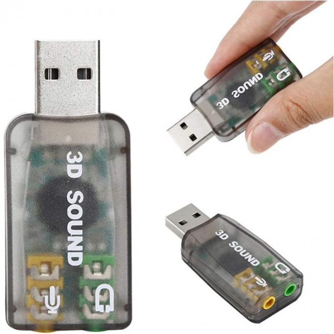 Plug and Play 5.1 Εξωτερικό 3D Mic Στερεοφωνικό Studio Audio USB Interface Ακουστική κάρτα Adapter με ακουστικά 3,5mm 5