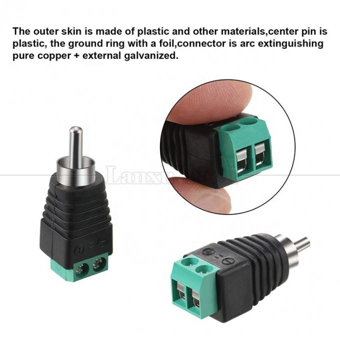 RCA θηλυκό αρσενικό σε κατσαβίδι τερματικό AV Phono Solderless Plug Wire Connector Converter Audio Adapter 1