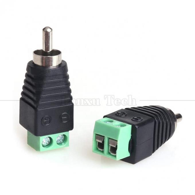 RCA θηλυκό αρσενικό σε κατσαβίδι τερματικό AV Phono Solderless Plug Wire Connector Converter Audio Adapter 2