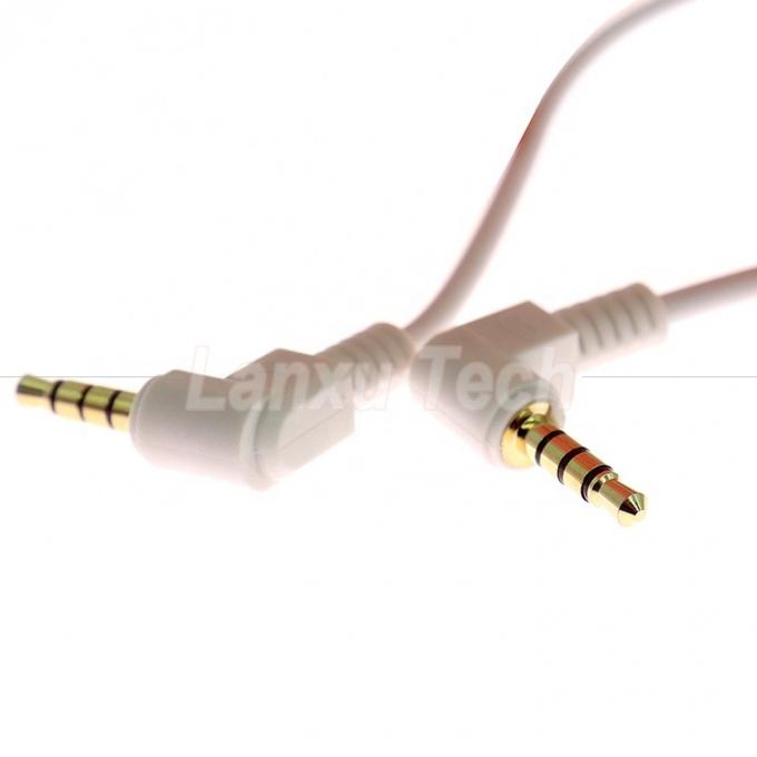 90 μοίρες γωνία αρσενικό προς αρσενικό 3.5mm 3 4 πόλους TRS TRRS Μονομικροφώνου Στερεο ήχου Jack Patch Adapter καλώδιο για ακουστικά 1