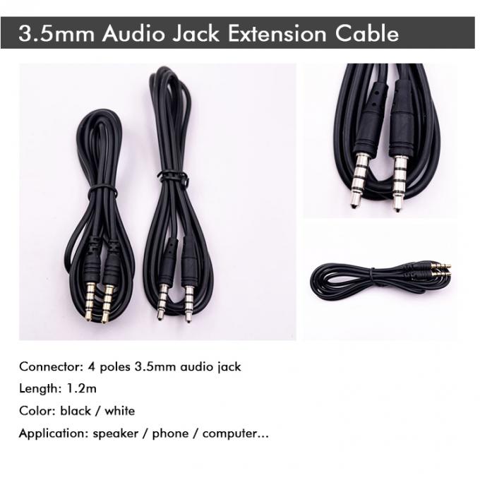Άντρας προς άνδρα 3,5mm 4 πόλους στερεοφωνικό jack μικροφώνου καλώδιο επέκτασης ήχου για ακουστικά ακουστικών υπολογιστή 1