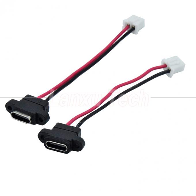 Αδιάβροχη USB τύπου C γυναικεία πρίζα 2 Pin 4 Pin PH 2.0 XH 2.54 SH1.0 VH ZH MX καλώδιο σύνδεσης 2